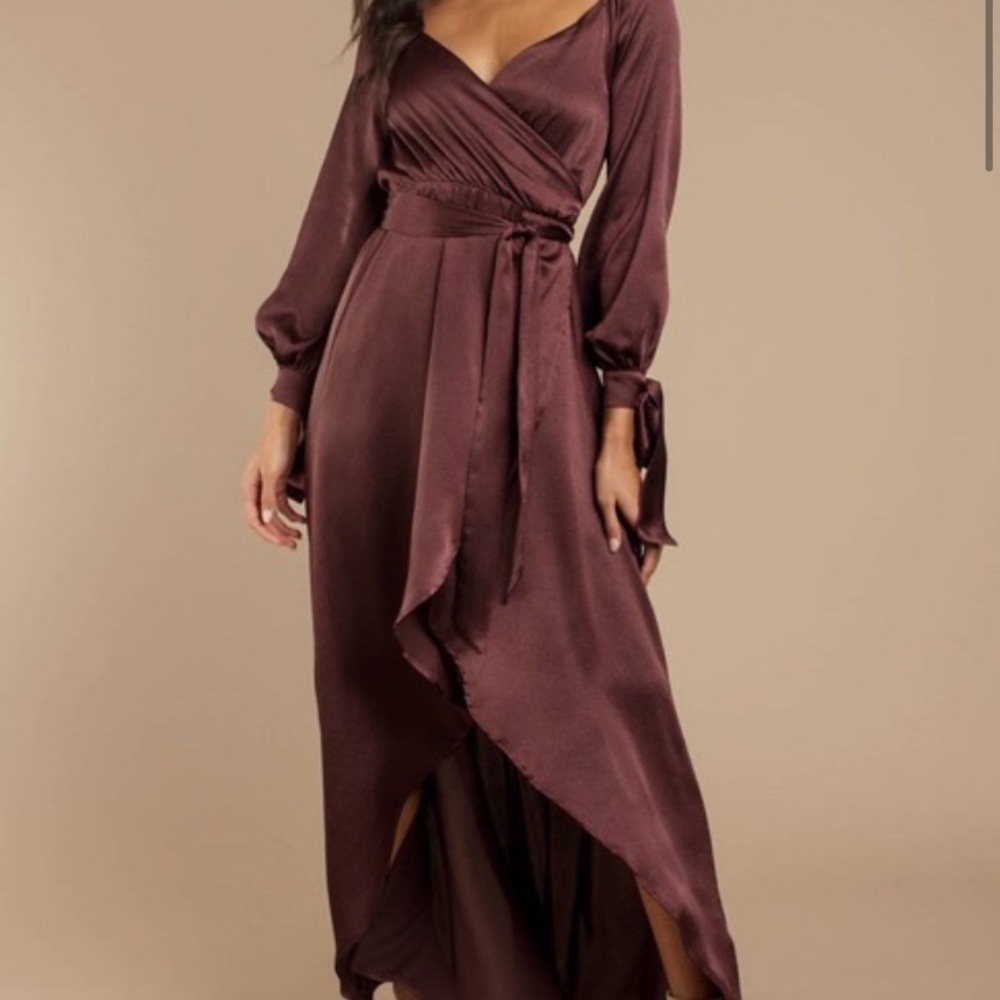 Tobi long sleeve wrap dress